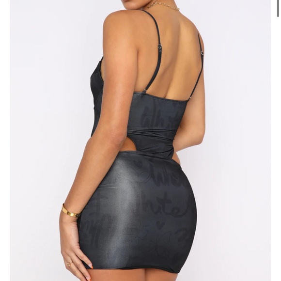 White Fox boutique Best Wishes Mini Skirt Charcoal Sketch NWT XS - Picture 6 of 8